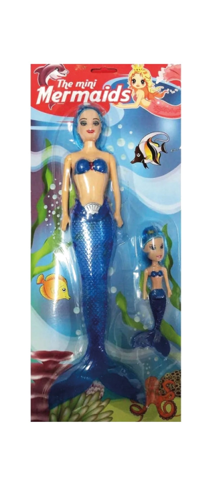 muñeca sirenita en colores surtidos 2 uds