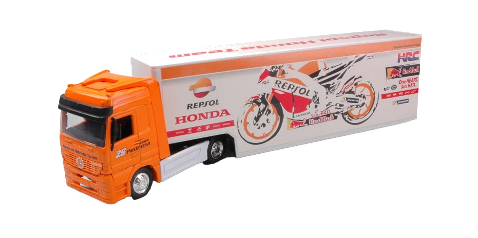 camión a escala con diseño 1/43 mercedes repsol honda team