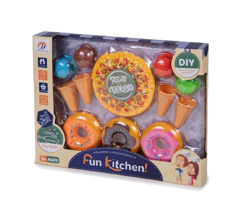 cocinita de juguete con helados y donuts 26,50x35x4,50cm