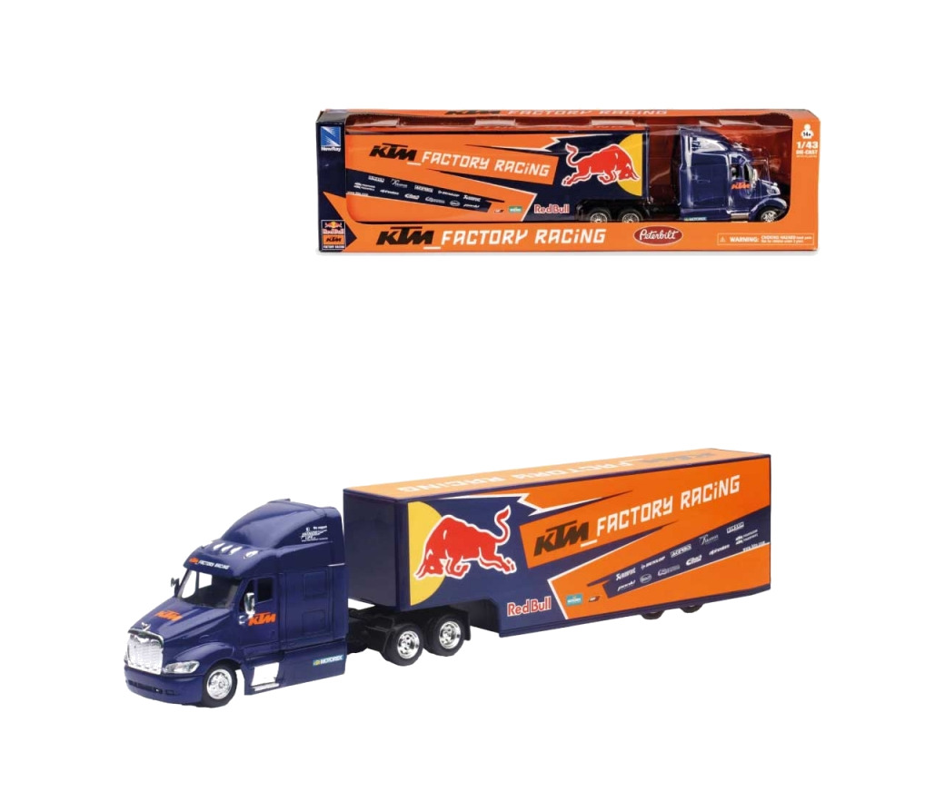 camión a escala 1/43 peterbilt ktm red bull 2017