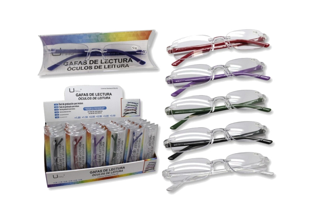 gafas de lectura unisex con patillas de colores