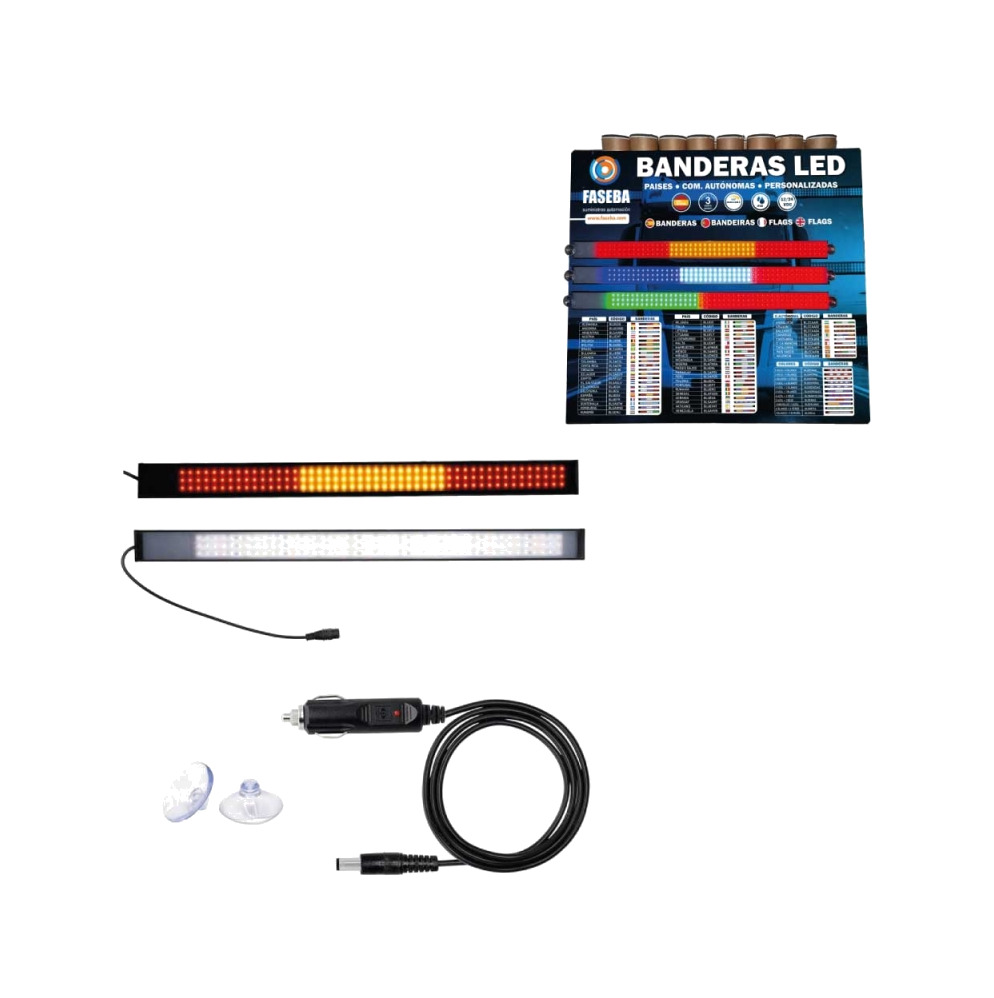 bandera led para vehículo 12/24v 450x32x11mm