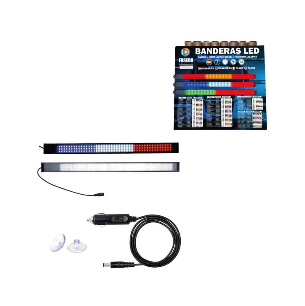 bandera led para vehículo 12/24v 450x32x11mm