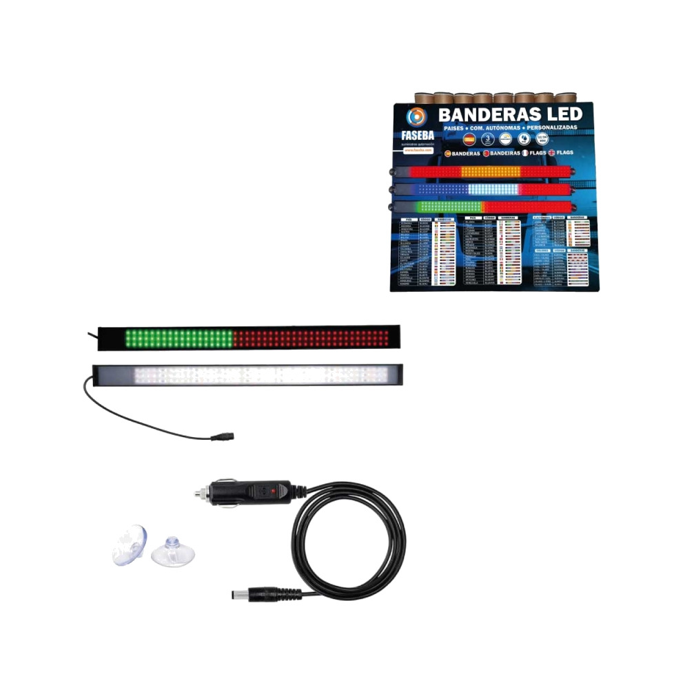 bandera led para vehículo 12/24v 450x32x11mm