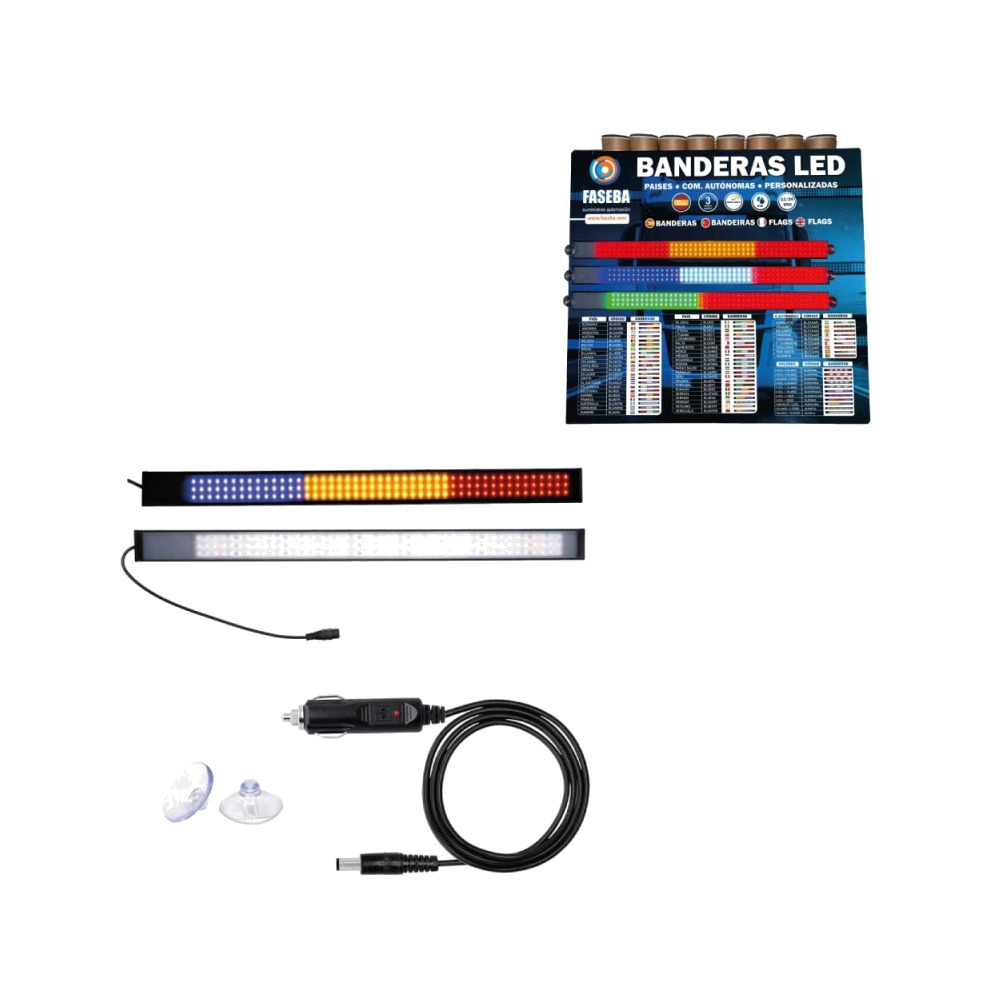 bandera led para vehículo 12/24v 450x32x11mm