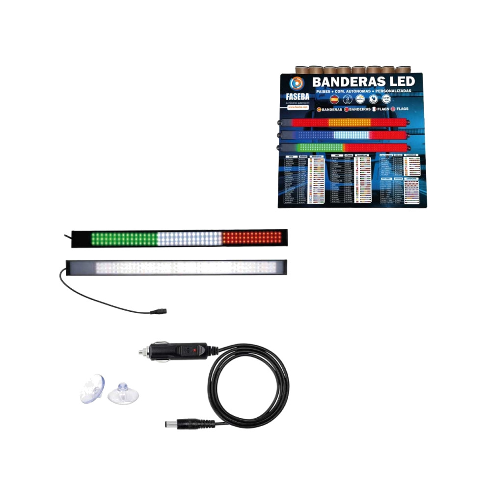 bandera led para vehículo 12/24v 450x32x11mm