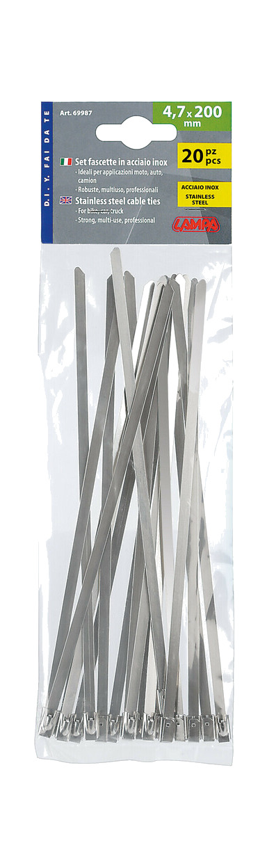 bolsa de 20 bridas de acero inoxidable 4.7x200mm
