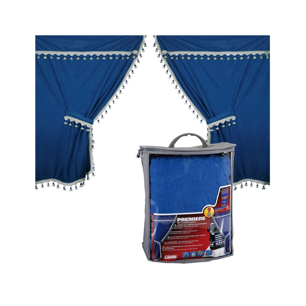 kit completo de cortinas para camión lampa: cortinas de vidrio, persianas centrales, tira de sombrilla, correas magnetizadas y ganchos de plástico