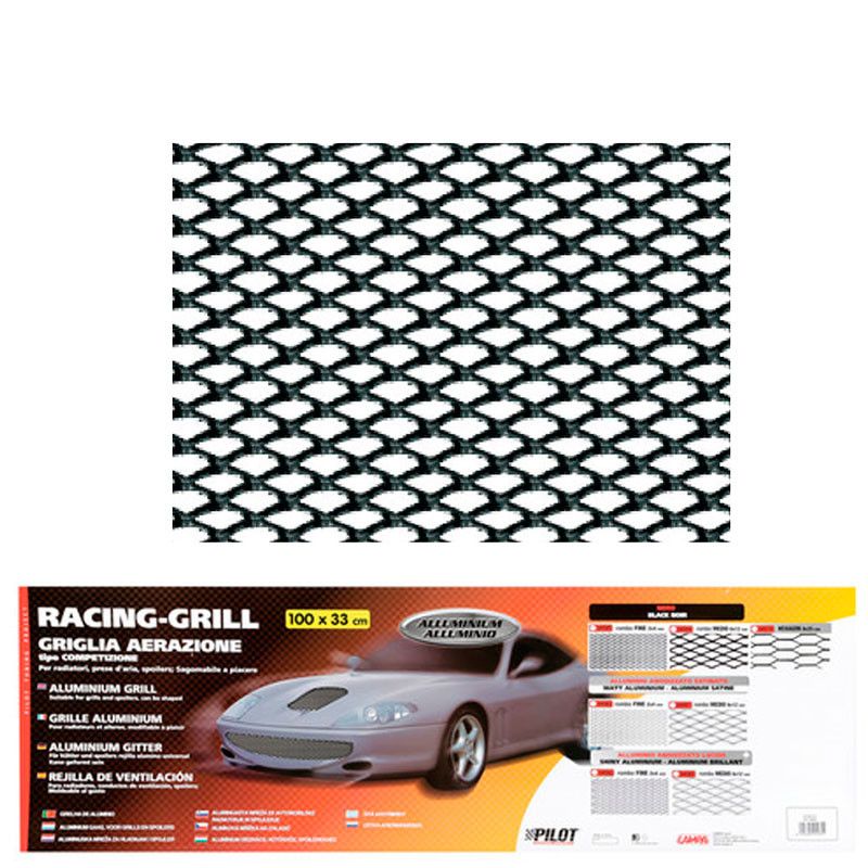 set de 5 rejillas de ventilación para coche racing 100x33 cm de aleación de aluminio con rombo pequeño 2x4 mm