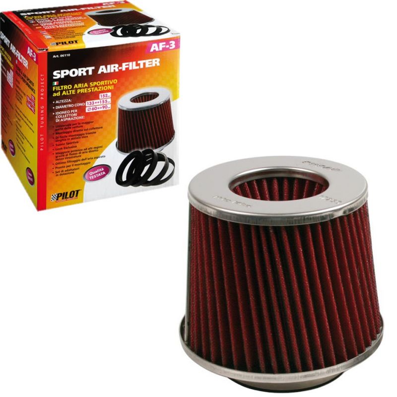 filtro de aire cónico lampa 152x155mm con kit adaptador universal 60-90mm