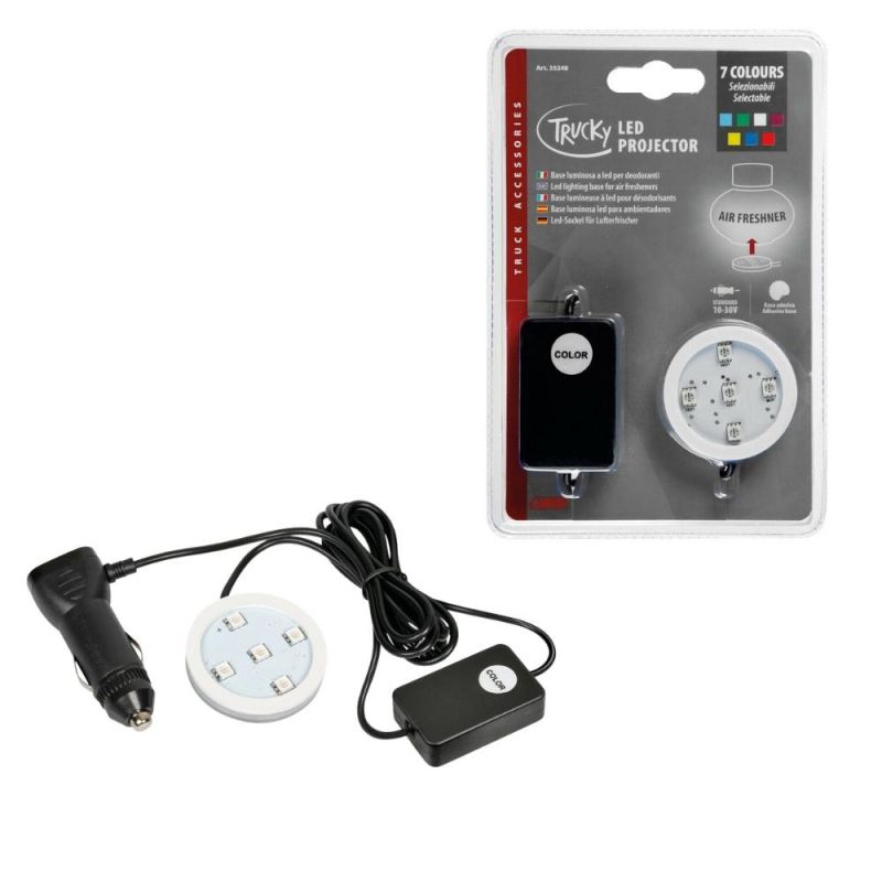 base luminosa led trucky 12/24v para ambientadores de camiones - 7 colores