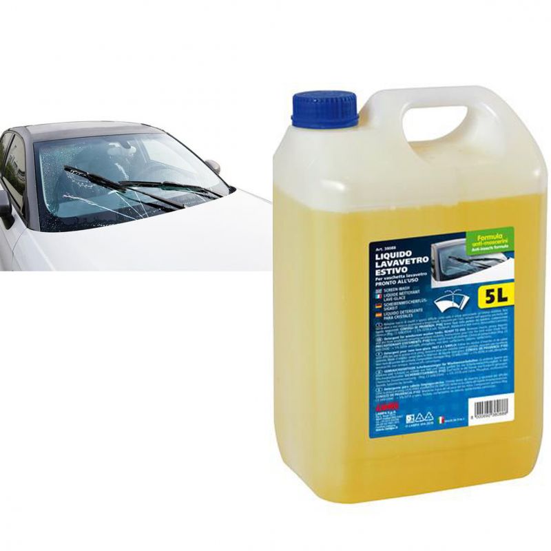 limpiador de parabrisas y antimosquitos 5l - fórmula anti-moscas para una excelente visibilidad