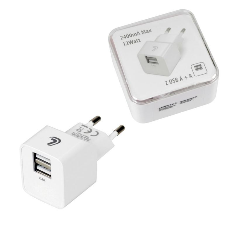 cargador usb de pared con 2 puertos de carga rápida | lampa