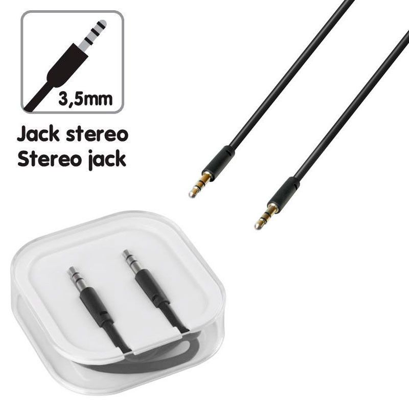 cable auxiliar para teléfono móvil y tablet essential - anti-enredo de 100cm con jack estéreo de 3,5mm