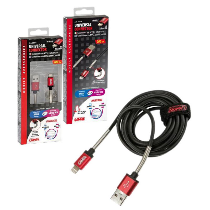 cable de carga universal para teléfono móvil usb/micro usb/apple 8 pins 200cm