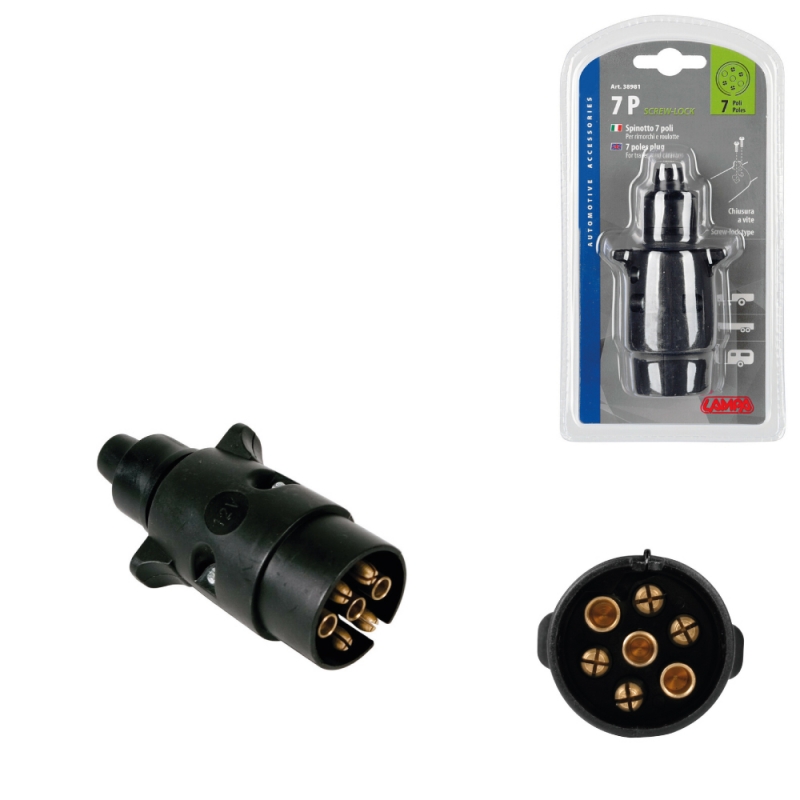 conector enchufe remolque bloqueo rosca 7 polos de lampa