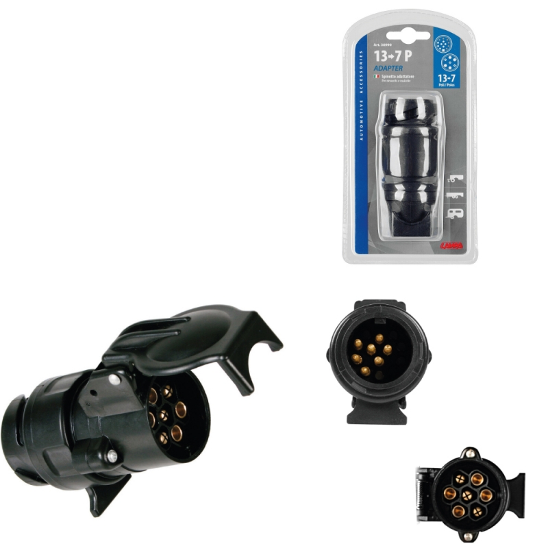 conector enchufe remolque adaptador 14 polos macho a 7 polos hembra lampa