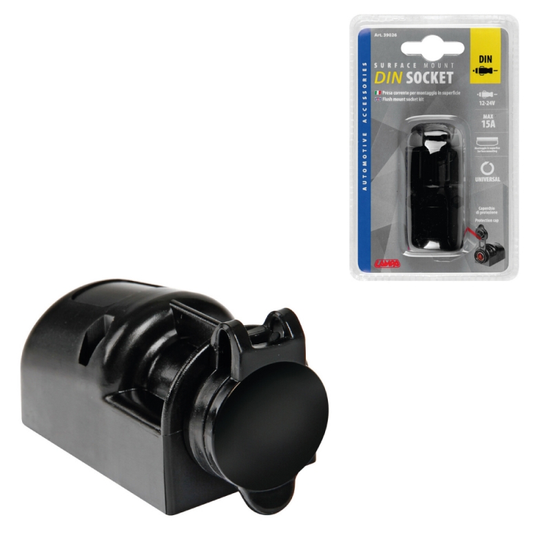 toma enchufe meche con tapa ro ext-5 din max 15a 12/24v