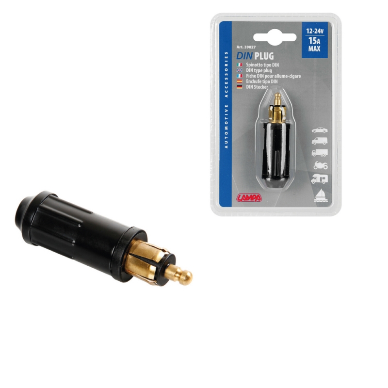 enchufe mechero din 12/24v 15a lampa - tamaño din - máximo 15a