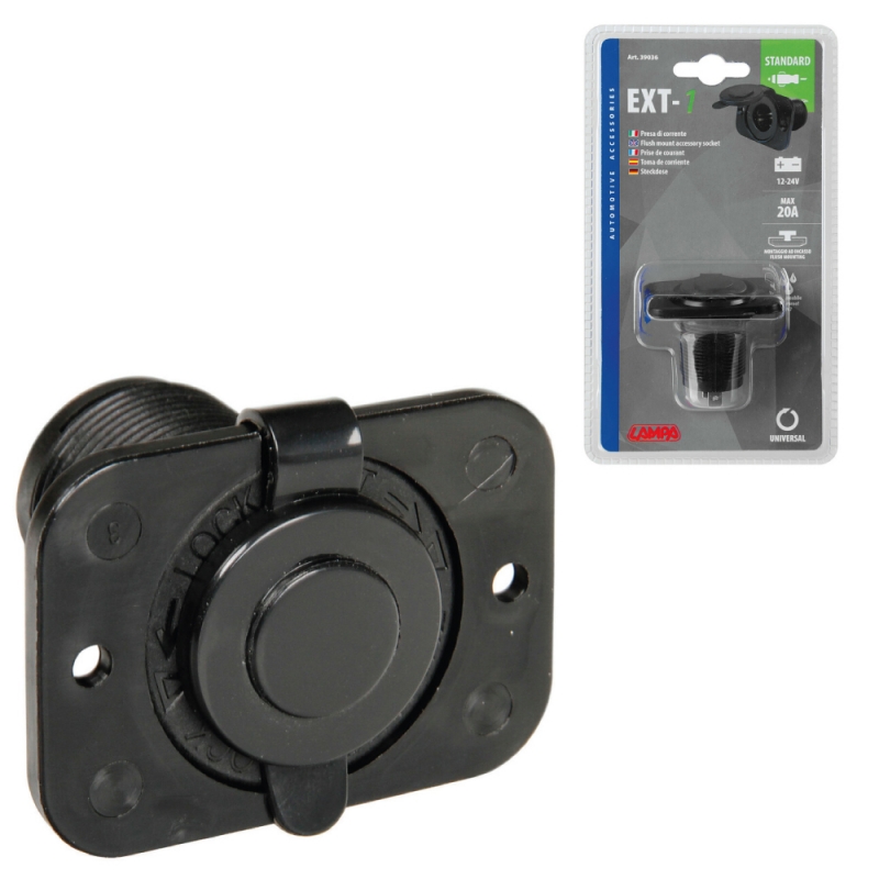 toma de mechero empotrable ext-1 max 20a 12/24v