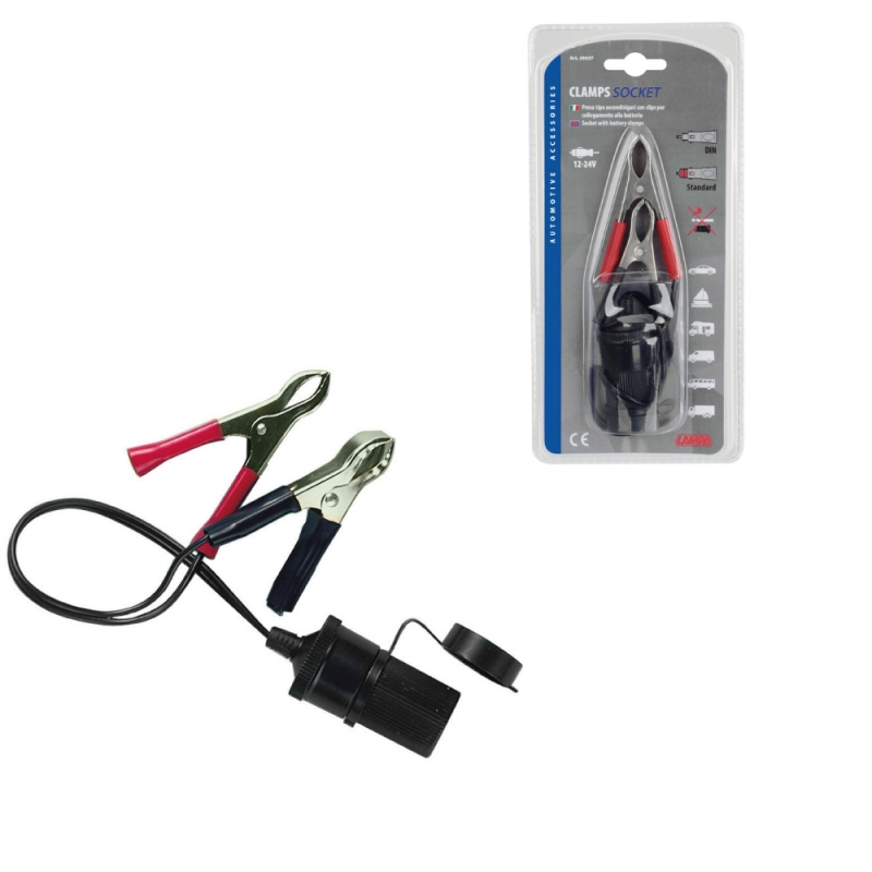conector enchufe remolque con pinzas de batería 12/24v - lampa