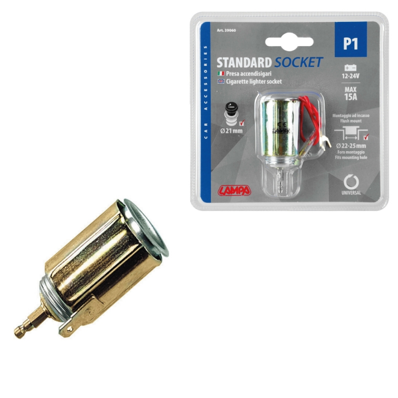 toma mechero lampa standard p1 12/24v ø21 mm