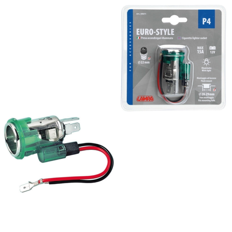 toma de mechero iluminada p4 12v de lampa