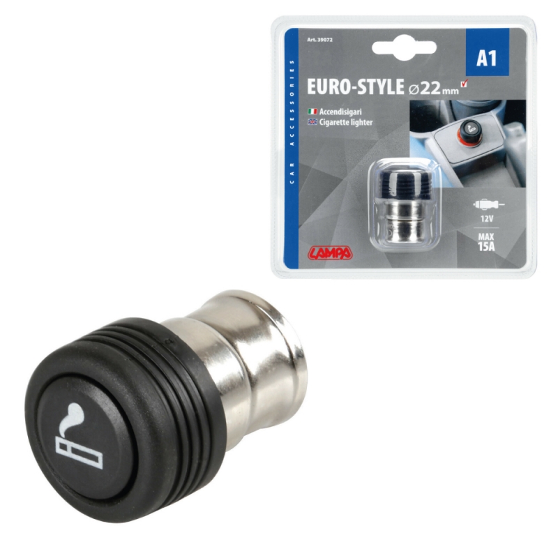 mechero de coche europeo a1 12v ø22 mm - adaptador de 12v para encendedor de cigarros