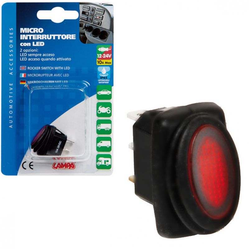 interruptor impermeable led 12/24v 10a lampa