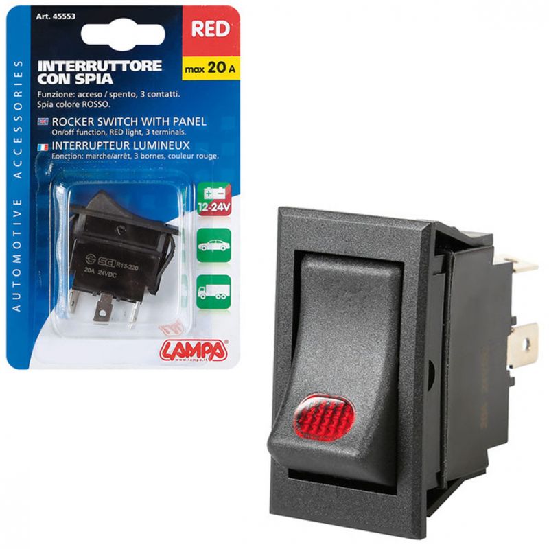 interruptor luminoso 12v/24v max 20a para encendido y apagado de dispositivos eléctricos