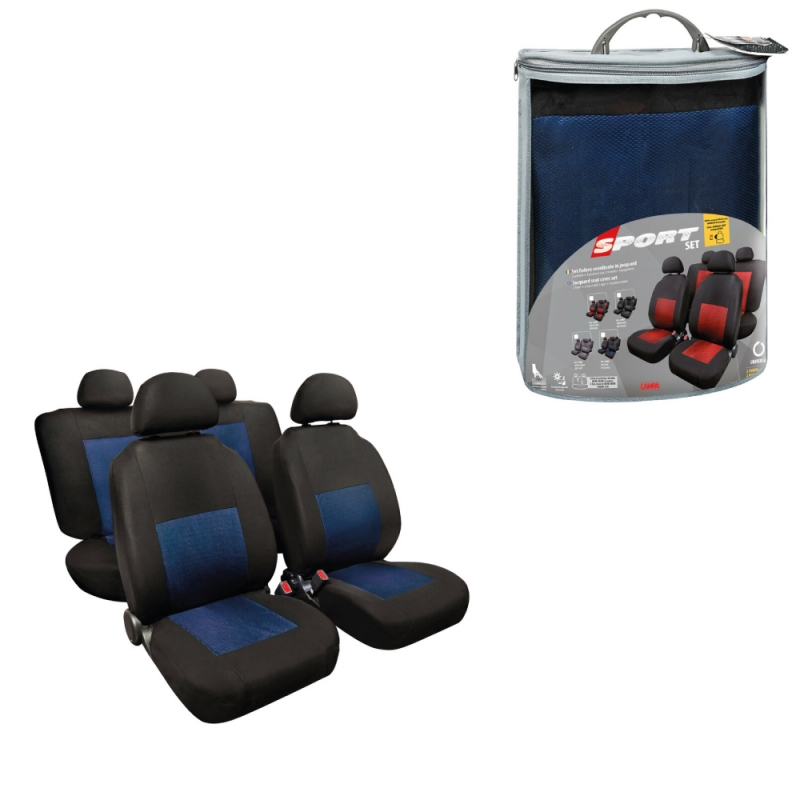 kit de 8 fundas para asientos deportivos de poliéster para coche