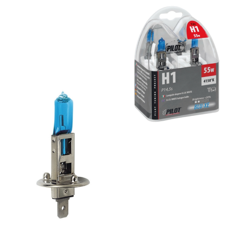 blister 2 lámparas homologadas h1 blue-xe 12v 55w p14 5s e para faros de coche