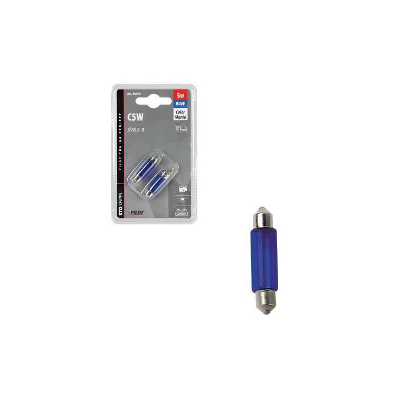 blister 2 lámparas c5w 11x35 mm 12v 5w para uso interno en vehículos