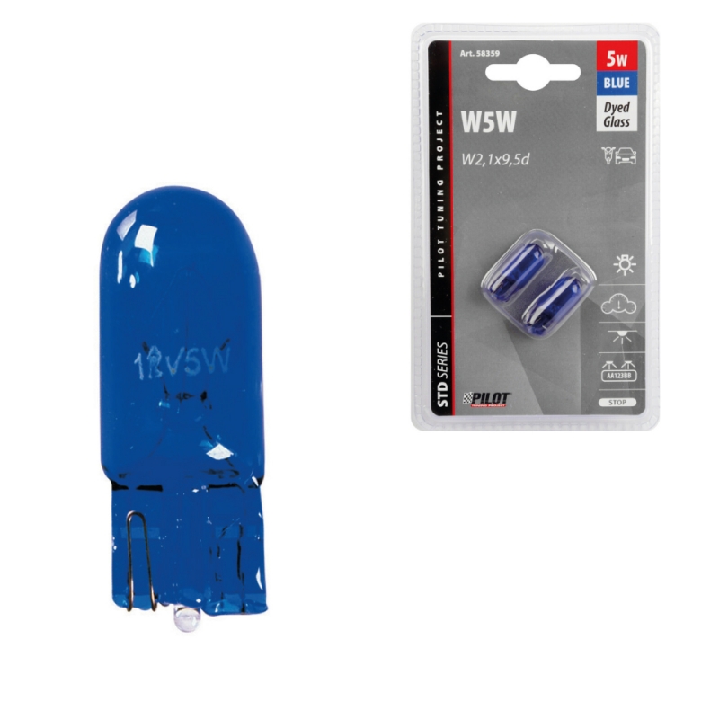 blister 2 lámparas bombillas w5w xenon 12v 5w w2 1x9 5d de lampa
