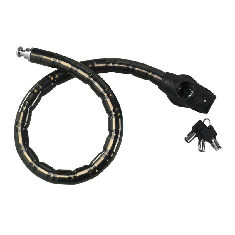 cadena antirrobo boa 120 cm - revestimiento de carcasas - cerradura cilíndrica - 3 llaves incluidas