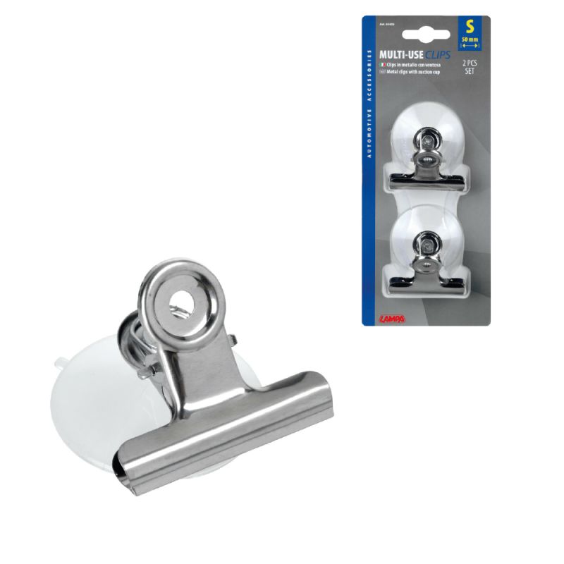 juego de 2 clips sujetapapeles con ventosa 50mm - multiusos para hogar, automóvil y oficina