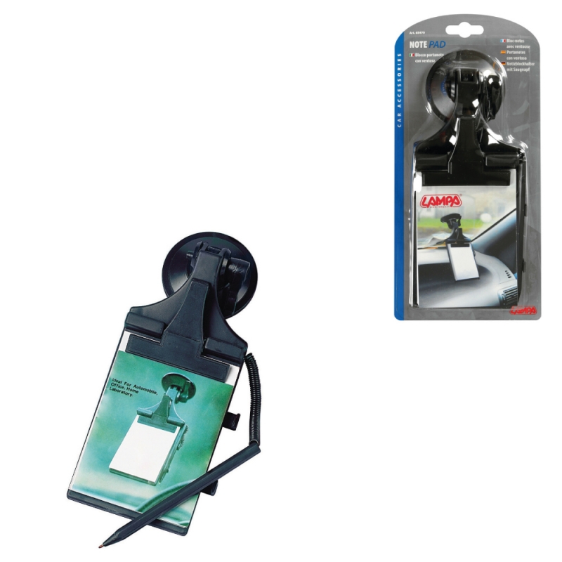kit portanotas con ventosa, block de notas y bolígrafo lampa