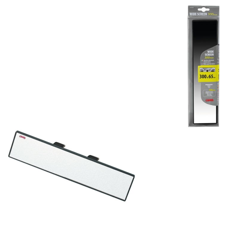 espejo retrovisor interno plano lampa con pantalla ancha 300x65 mm