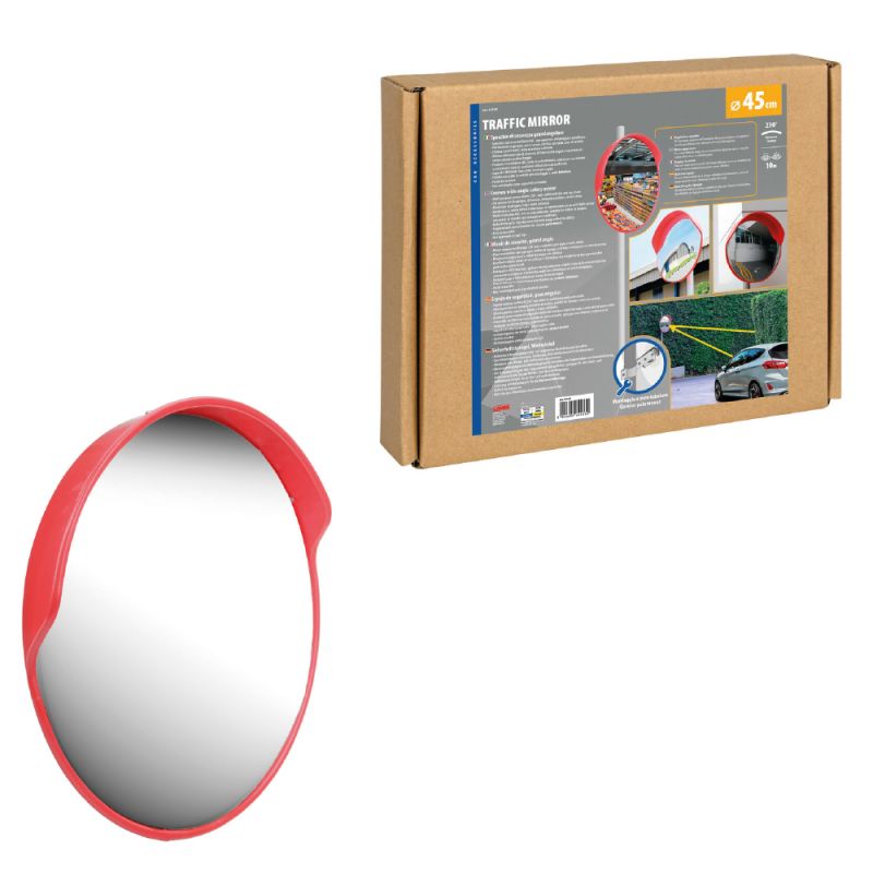 espejo de seguridad de tráfico gran angular convexo 230º 45 cm