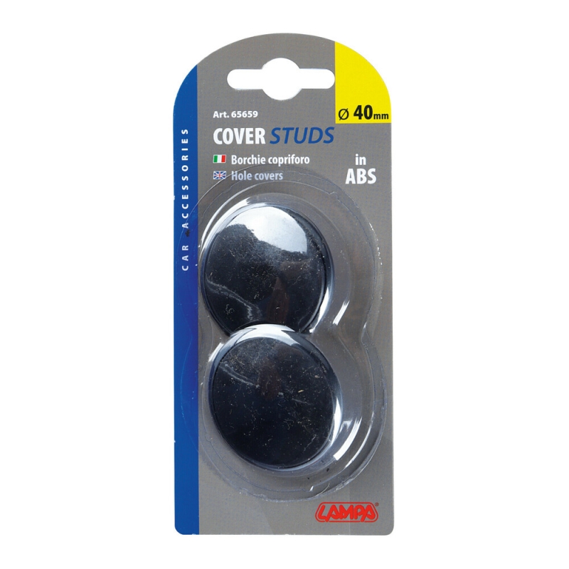 accesorio de coche: cubre agujeros galvanizado de 40 mm con juntas y arandelas