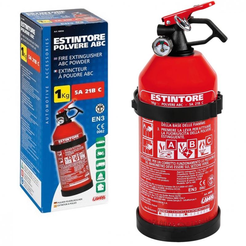 LAMPA Feuerlöscher 1 KG, zugelassenes 5A 21B (C) ABC-Pulver | LAMPA - Bild 1 von 1