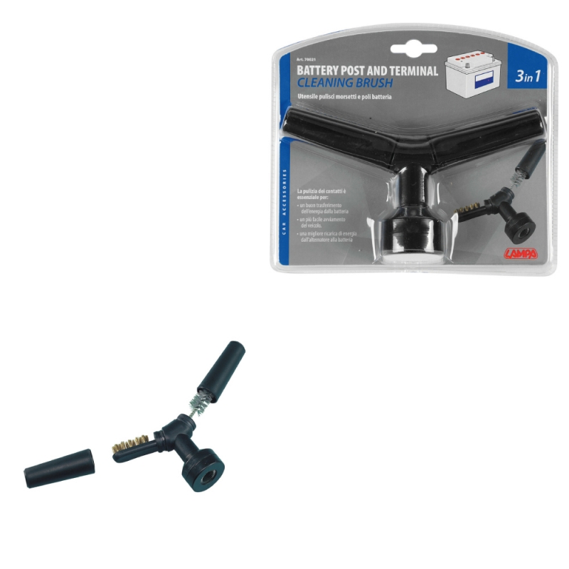 Lampa 70021 Pulisci-Morsetti Batteria 3 In 1 - Strumento Per Manutenzione Auto - Foto 5