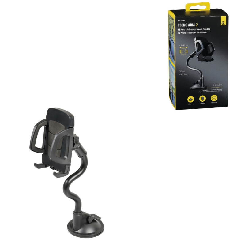 soporte de coche para pda/gps con ventosa y brazo flexible de 25 cm