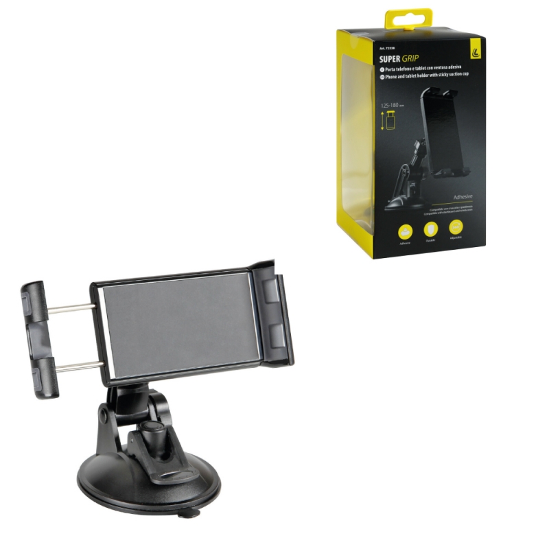 soporte para teléfono y tablet con ventosa 125-180mm super grip
