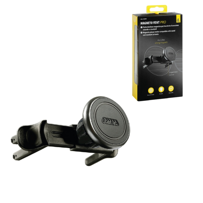 soporte para teléfono móvil a la rejilla del ventilador magneto vent pro - compatible con difusores de aire estándar o redondos de 55 a 75 mm