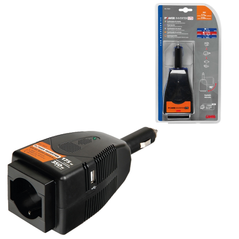 transformador con puerto usb 5v 12v - 220v 175w 1000ma - lampa
