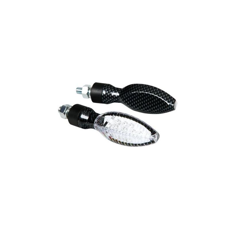 juego intermitentes homologados de moto led kenesis 12v e - lente blanca / luz naranja - alta resistencia a las vibraciones