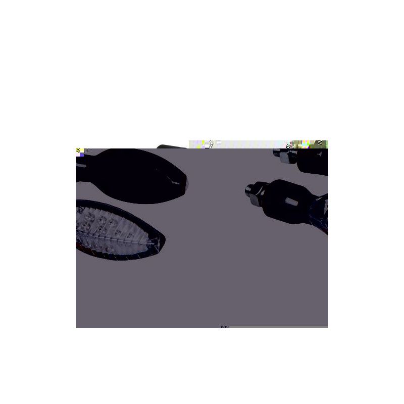 juego intermitentes homologados de moto led kenesis 12v e - lente blanca / luz naranja - alta resistencia a las vibraciones