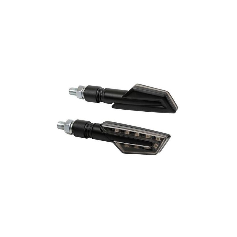 juego de intermitentes homologados de moto led ciclon 12v - lente blanca con luz naranja