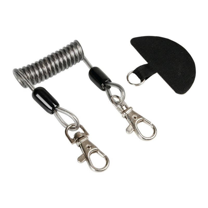 cable de seguridad lampa para moto con espiral de acero y fijación para teléfono incluida